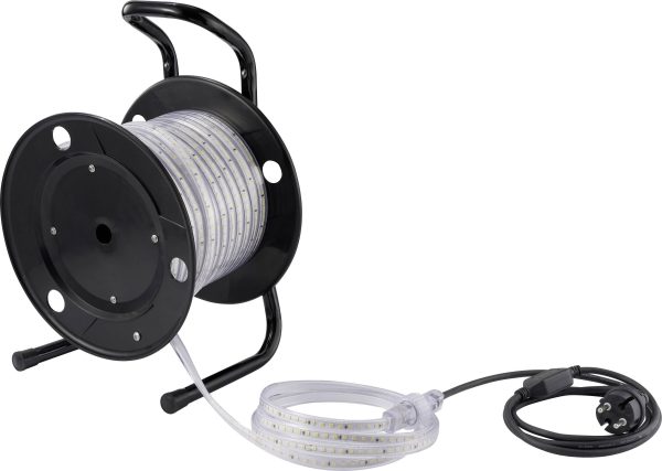Sygonix SY-6700426 Taśma LED ze złączem męskim 230 V/AC 25 m zimna biel 1 szt.