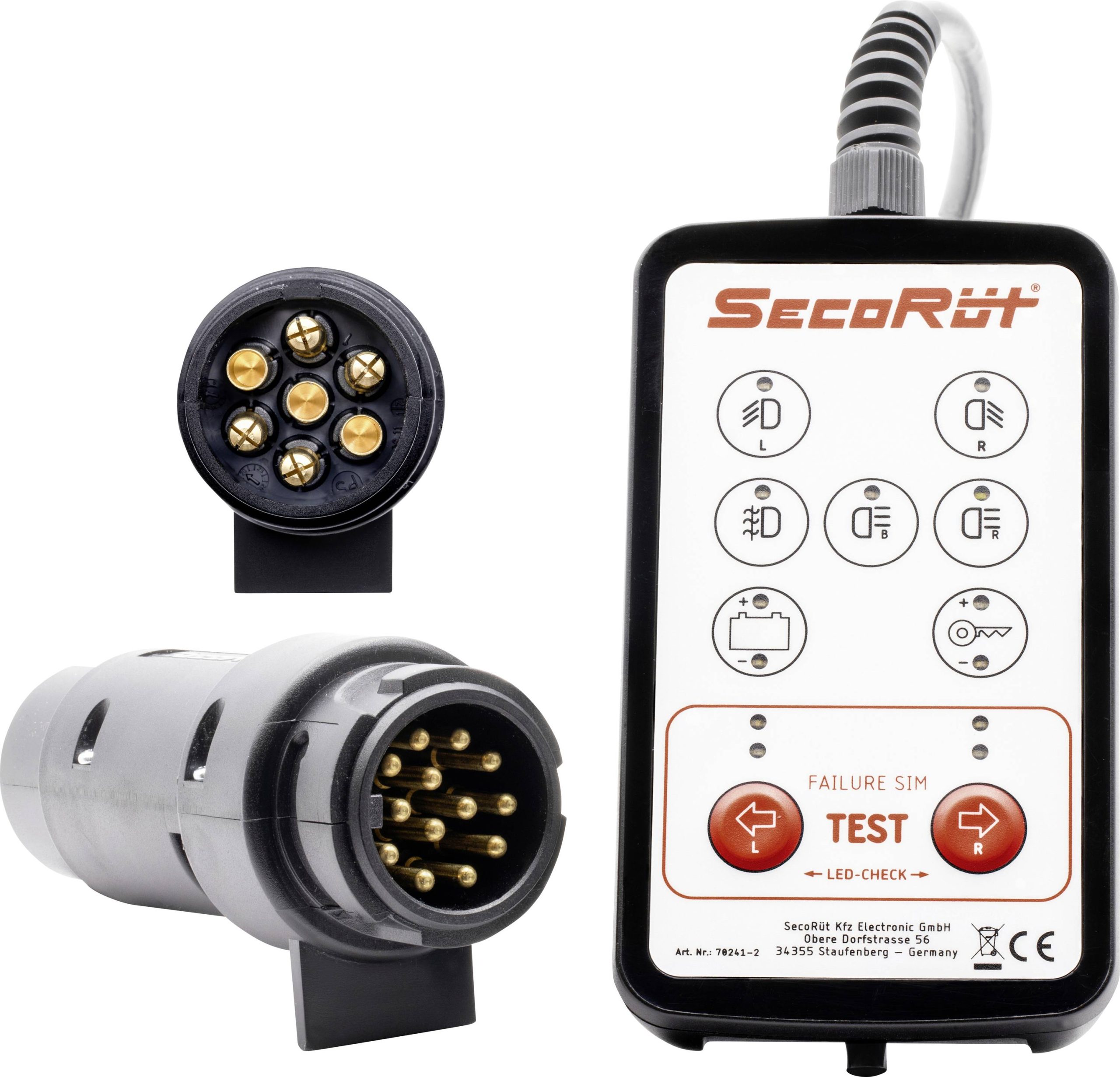SecoRüt 70241.2 SecoRüt Prüfbox für Anhängersteckdosen 7 und 13 Polig (12 Volt) Tester autokaru 12 V Ilość styków:7 i 13 - obrazek 1