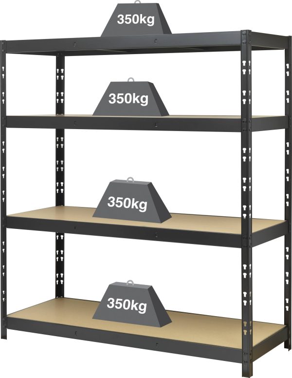 Regał o dużej rozpiętości – moduł podstawowy TOOLCRAFT, KIT77, metal, MDF, Maks. obciążenie: 1.4 t