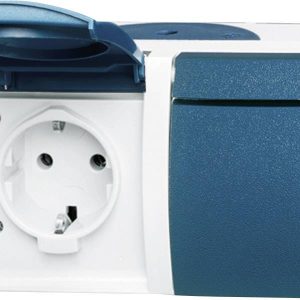 Busch-Jaeger 20/2 EW-53 Osprzęt elektroinstalacyjny do pomieszczeń wilgotnych Gniazdo elektryczne podwójne Ocean, natynk Busch-Jaeger 20/2 EW-53 Osprzęt elektroinstalacyjny do pomieszczeń wilgotnych Gniazdo elektryczne podwójne Ocean, natynk