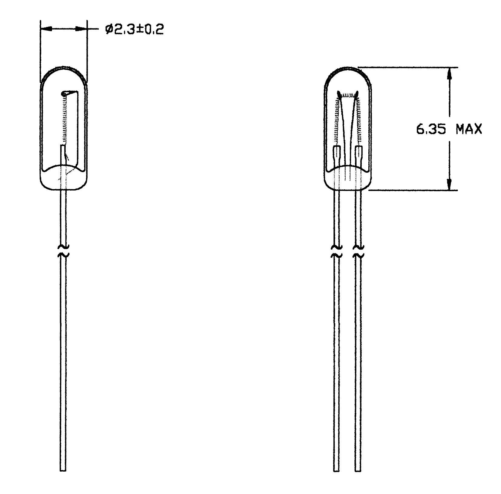 Żarówka do modelu kolejki Arnold / Roco, 21616300, 16 V / 30 mA, (O) 2,3 x 6,2 mm - obrazek 1