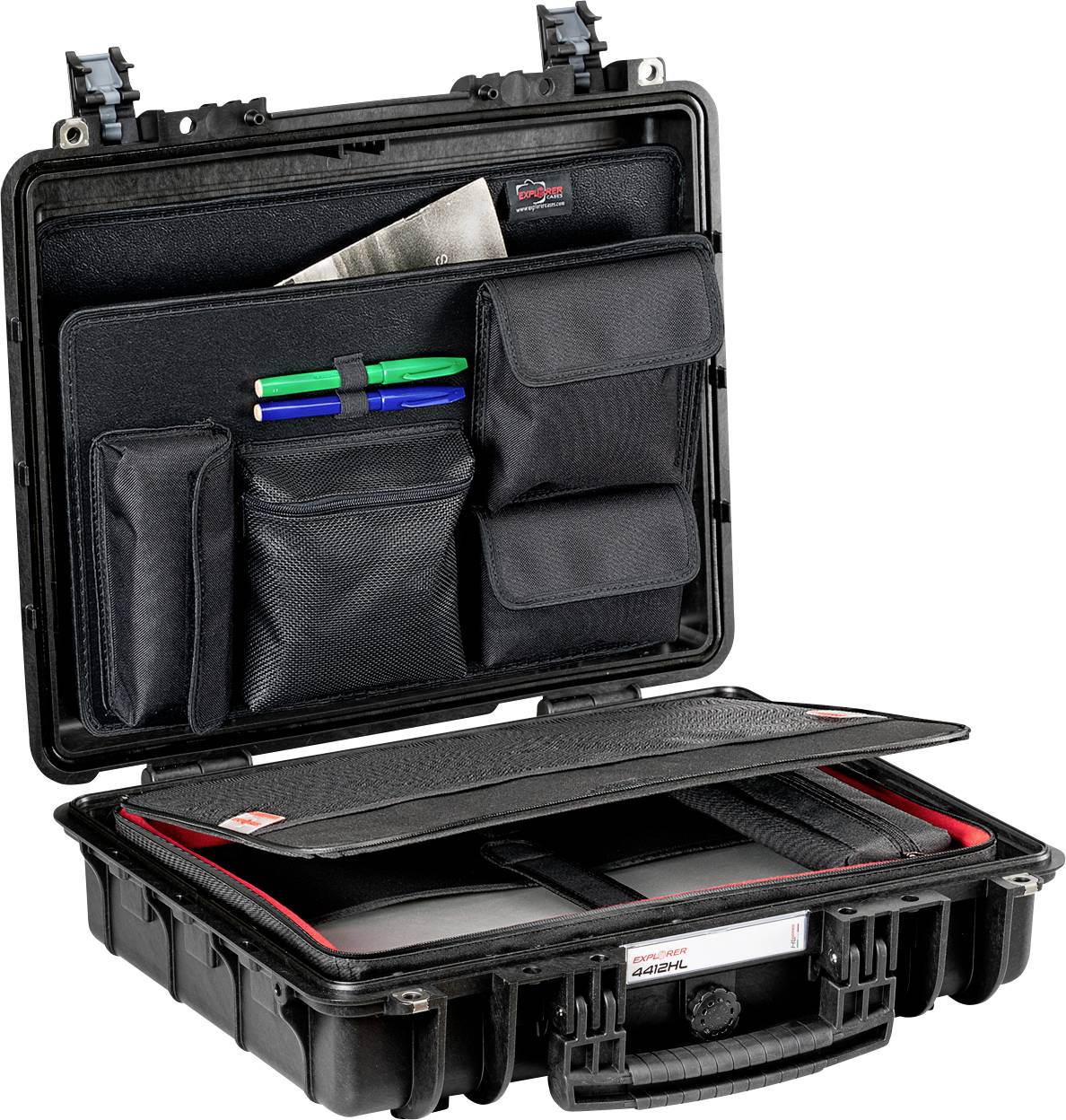Walizka outdoorowa Explorer Cases 4412HL.B C, (S x W x G) 45 x 35 x 13 cm, czarny - obrazek 1