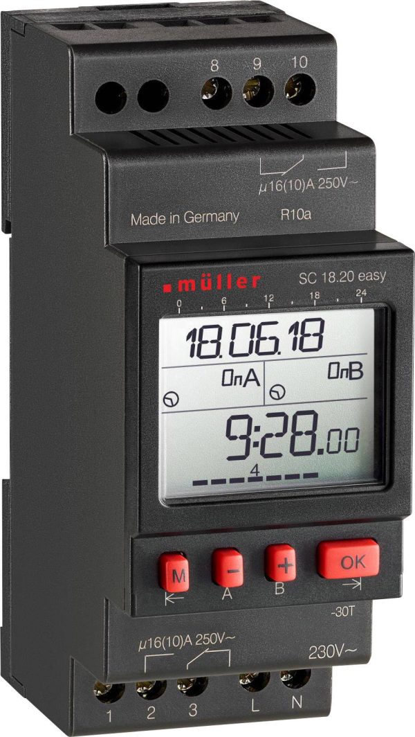 Müller 23635 Przekaźnik czasowy na szynę DIN SC 18.20 easy 230V 50-60Hz, 2 kanały