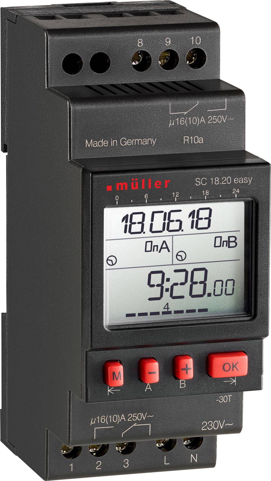 Müller 23635 Przekaźnik czasowy na szynę DIN SC 18.20 easy 230V 50-60Hz, 2 kanały - obrazek 1