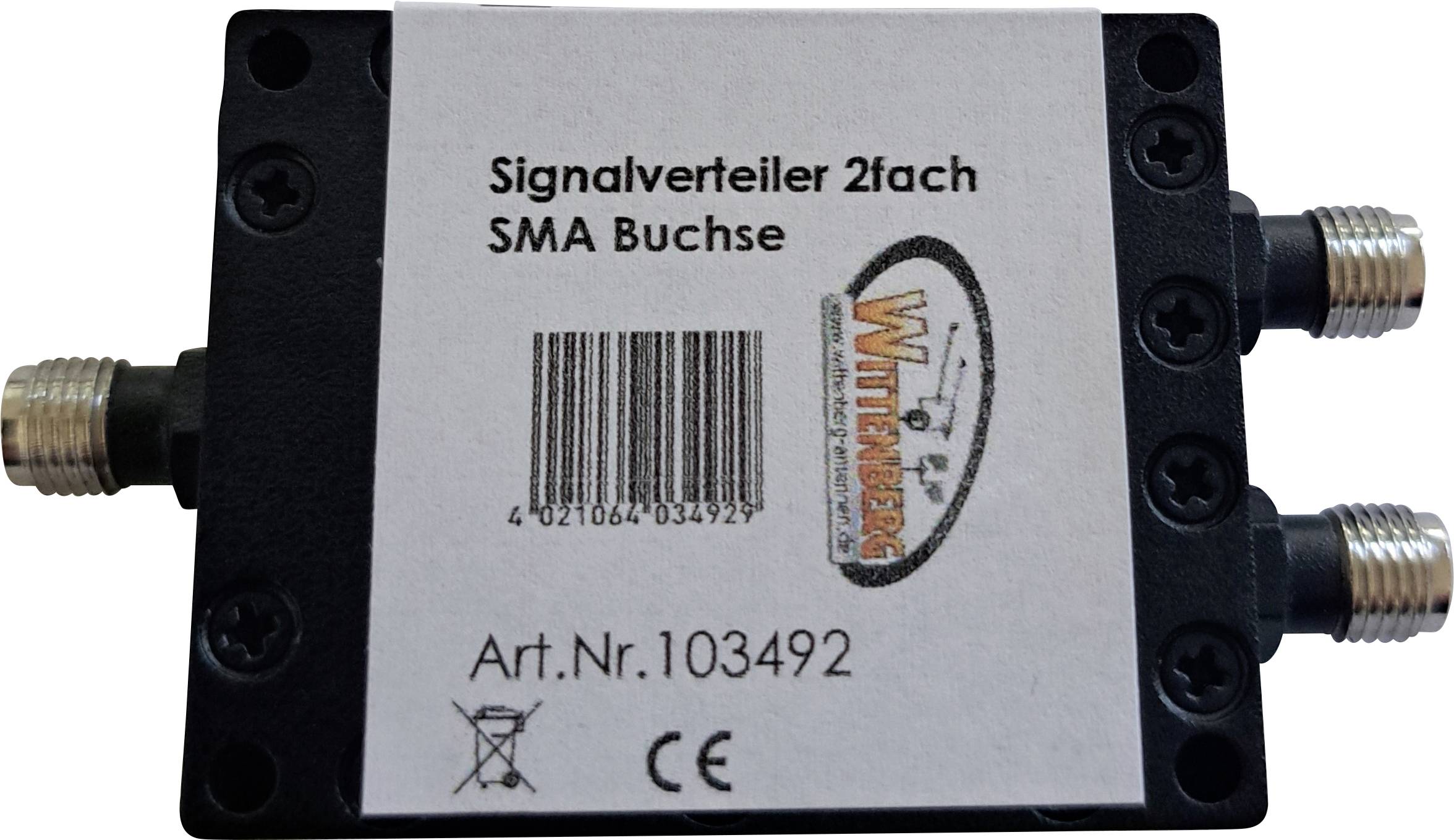 Wittenberg Antennen Rozdzielacz anteny Gniazdo SMA Signalverteiler 2 fach SMA Buchsen , Frequenz 800-2700 MHz - obrazek 1
