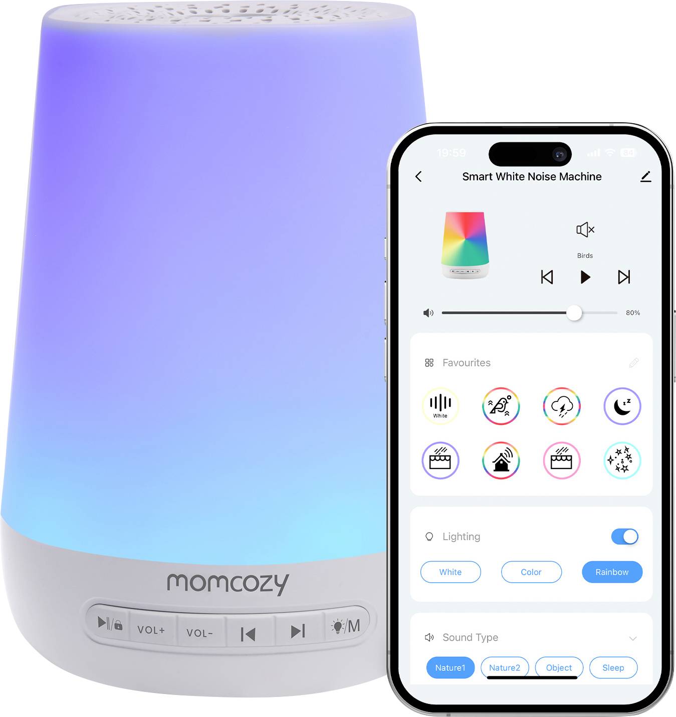 Mini głośnik momcozy biały - obrazek 1
