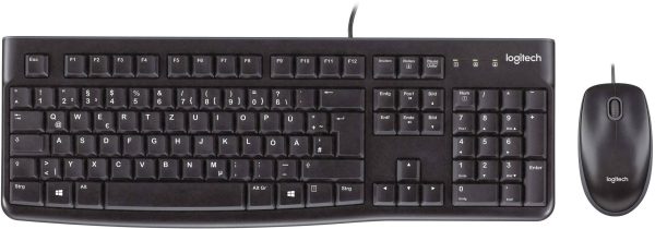Klawiatura, zestaw myszy Logitech MK120 Wodoszczelne Angielska US, QWERTY czarny