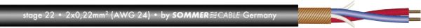 Sommer Cable 200-0001 Przewód mikrofonowy 2 x 0.22 mm² + 2 x 0.22 mm² czarny Produkty w metrach bieżących