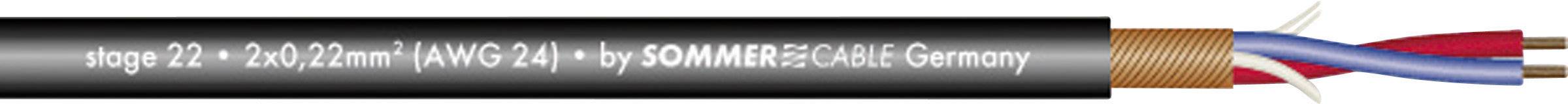 Sommer Cable 200-0001 Przewód mikrofonowy 2 x 0.22 mm² + 2 x 0.22 mm² czarny Produkty w metrach bieżących - obrazek 1