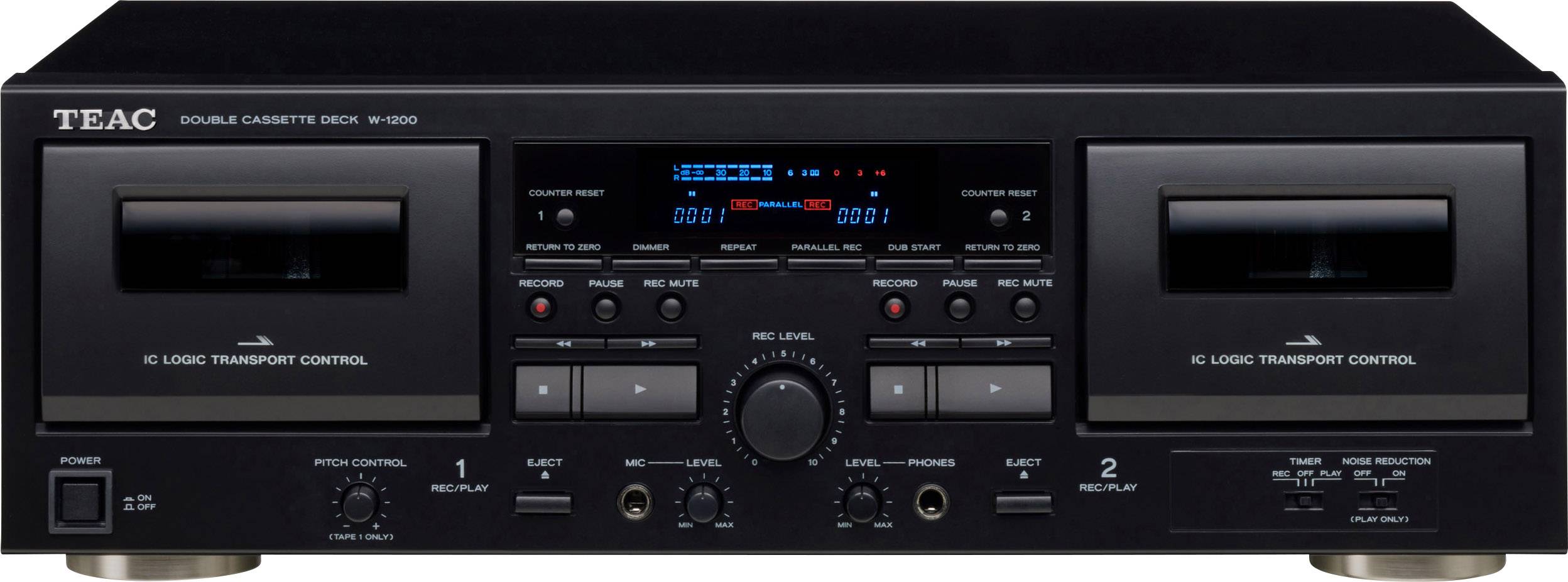 Magnetofon kasetowy, deck TEAC W-1200 czarny - obrazek 1