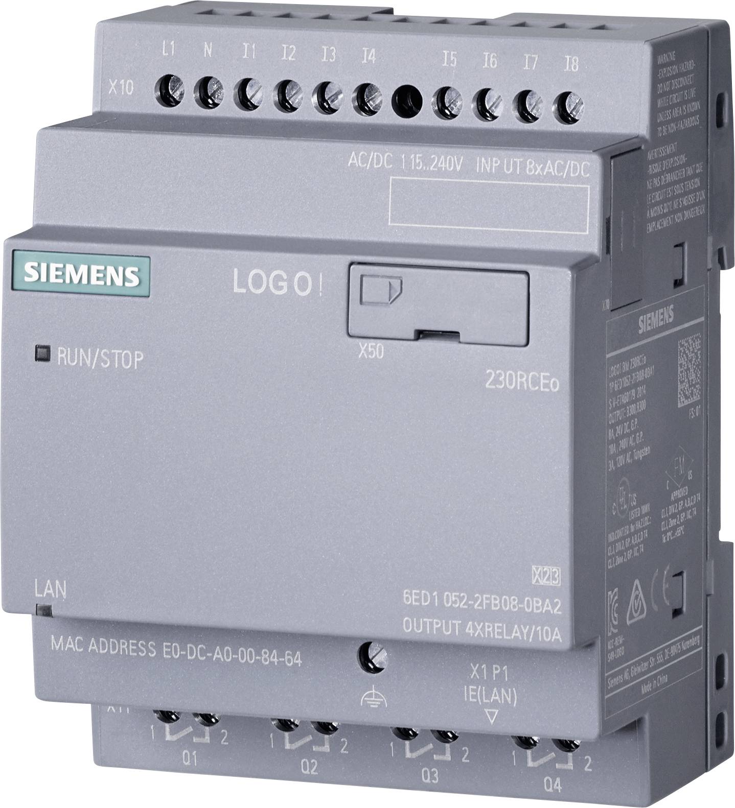 Siemens 6ED1052-2FB08-0BA2 Moduł sterujący PLC 115 V/DC, 230 V/DC, 115 V/AC, 230 V/AC - obrazek 1