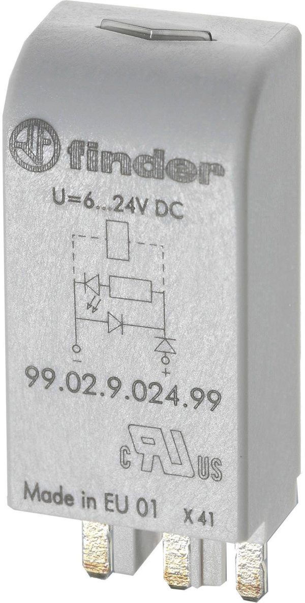 Finder 99.02.9.024.99 Moduł LED+dioda+A1 6-24V DC