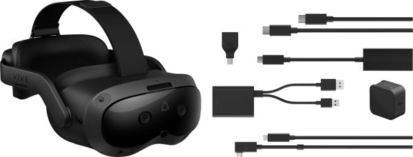 HTC Vive Focus Vision Consumer Edition + Vive Wired Streaming Kit Okulary VR czarny 128 GB zaw. kontroler