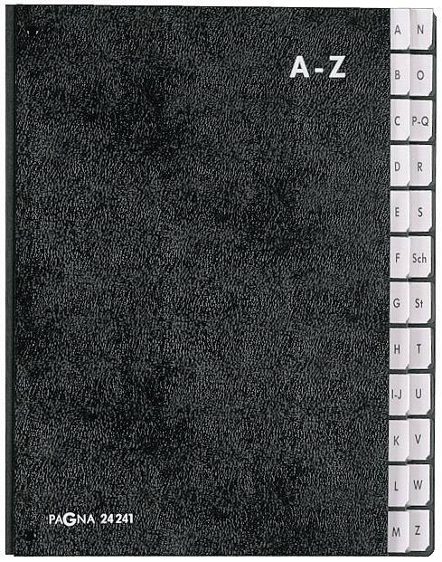 PAGNA Folder 24241-04 Pagna – Gliederungsordner – 24 Fächer – 24 Teile papier twardy czarny DIN A4 Ilość przegródek: 24