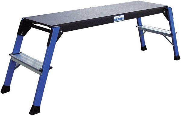 Krause MONTO® StepTop® 130099 aluminium Platforma robocza Maksymalna wysokość robocza: 2.5 m niebieski, czarny 9 kg