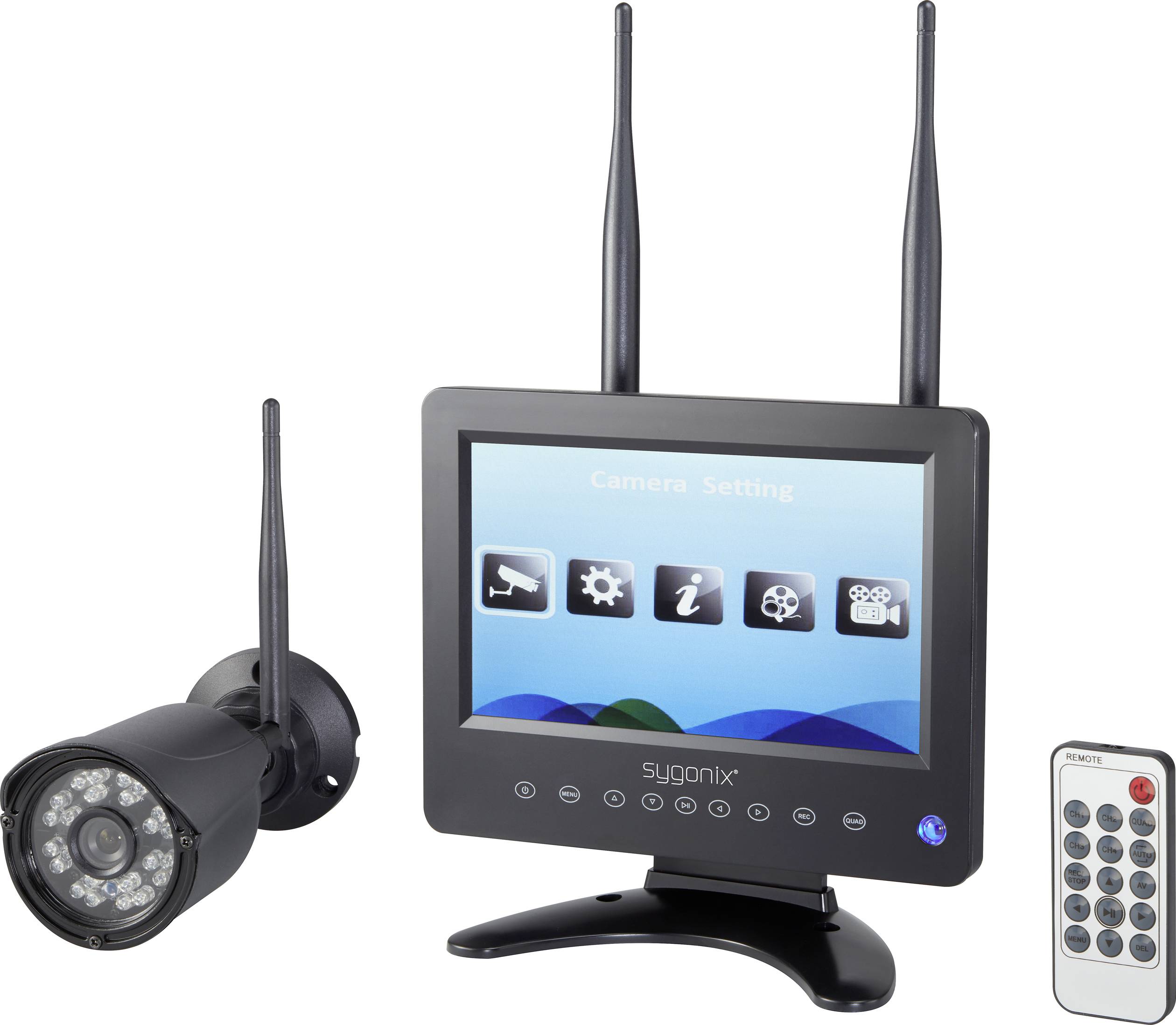 Zestaw monitorujący Sygonix SY-4548736 4-kanałowy 1280 x 720 px - obrazek 1