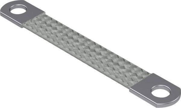 Taśma uziemiająca Hebotec 5-KT016015008C, 150 mm, Komponent 1: Płaski pas uziemiającyOtwór montażowy 1: M8Otwór montażow