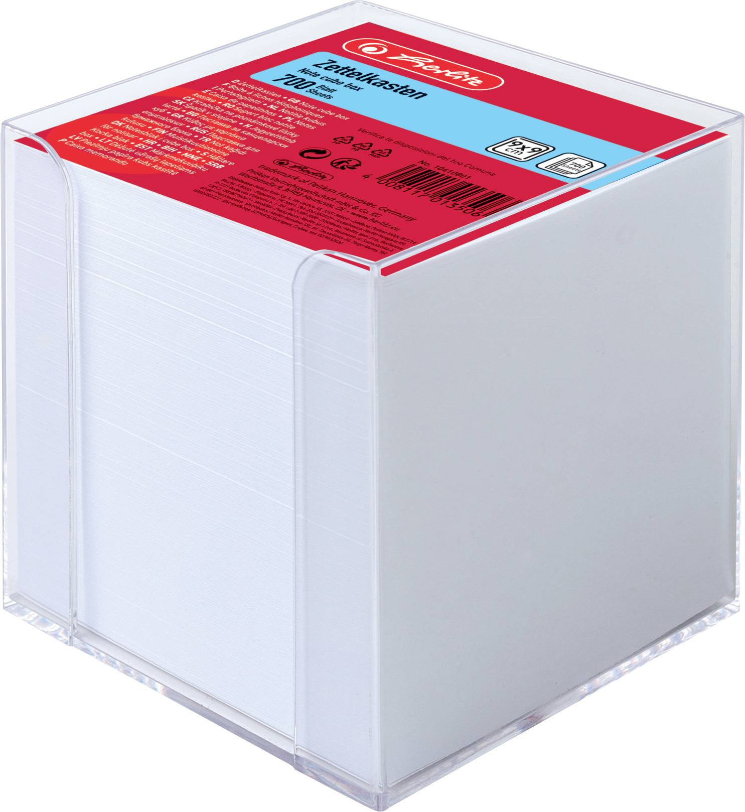 Pojemnik na karteczki Herlitz Herlitz 10410801, 90 mm, 90 mm, 90 mm, 1 Stück(e), 700 Blätter 10410801, 1 szt. - obrazek 1