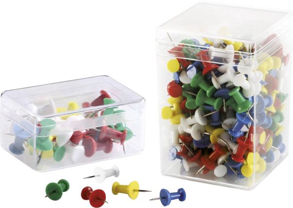 magnetoplan Igła do tablicy korkowej żółty, biały, niebieski, czerwony, zielony 200 szt.