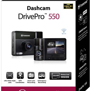 Transcend DrivePro 550B Kamera samochodowa z GPS Kąt widzenia w poziomie=150 ° 12 V, 24 V WLAN, akumulator, kamera wewnę Transcend DrivePro 550B Kamera samochodowa z GPS Kąt widzenia w poziomie=150 ° 12 V, 24 V WLAN, akumulator, kamera wewnę