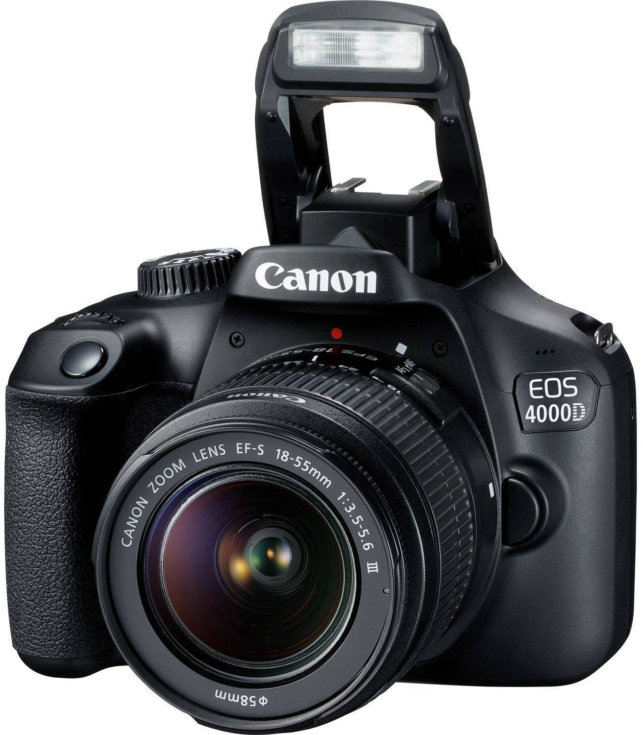 Canon EOS 4000D Kit 18-55mm III Lustrzanka cyfrowa zaw. EF-S 18-55 mm IS II 18 MPx czarny Wizjer optyczny (OVF), z wbudo - obrazek 1