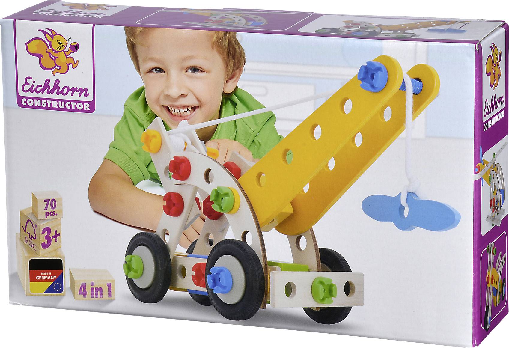 Eichhorn Constructor Zestaw elementów Zestaw konstrukcyjny Liczba części: 65 Ilość modeli: 4 Klasa wiekowa: Od 3 lat - obrazek 1