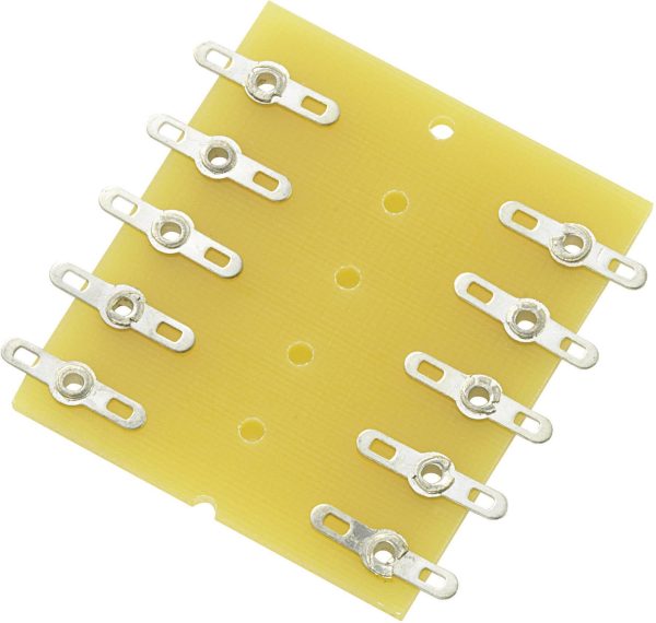 Listwa do lutowania dwurzędowa, całkowita ilość biegunów 10 o powłoce epoksydowej (dł. x szer. x wys.) 43 x 38 x 1.6 mm
