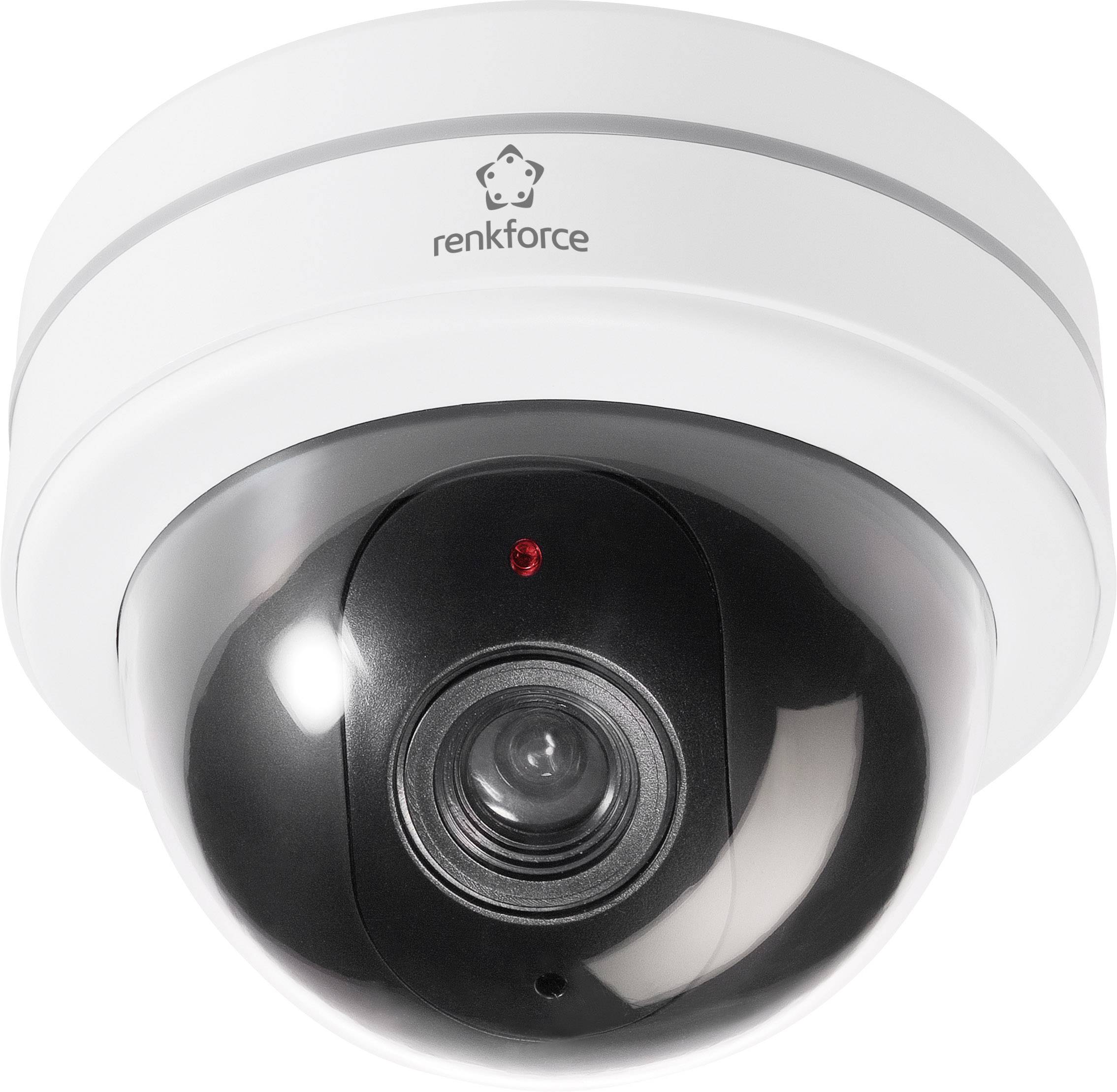 Atrapa kamery kopułkowej Renkforce 454422, Z migającą lampką LED, (Ø x W) 126 mm x 94 mm - obrazek 1