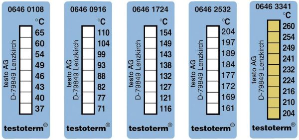 Paski do pomiaru temperatury testo testoterm 0646 0108 10 szt.