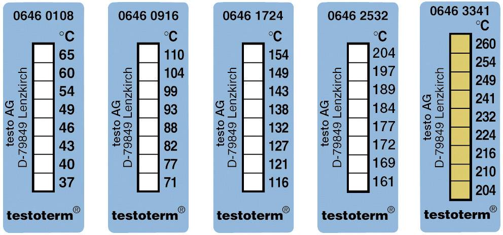 Paski do pomiaru temperatury testo testoterm 0646 0916 10 szt. - obrazek 1