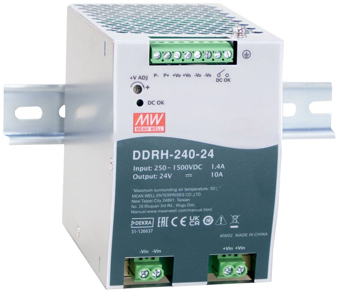 Przetwornica DC/DC 240W na szynę DIN 250-1500V 24V MEAN WELL DDRH-240-24 1 szt. - obrazek 1