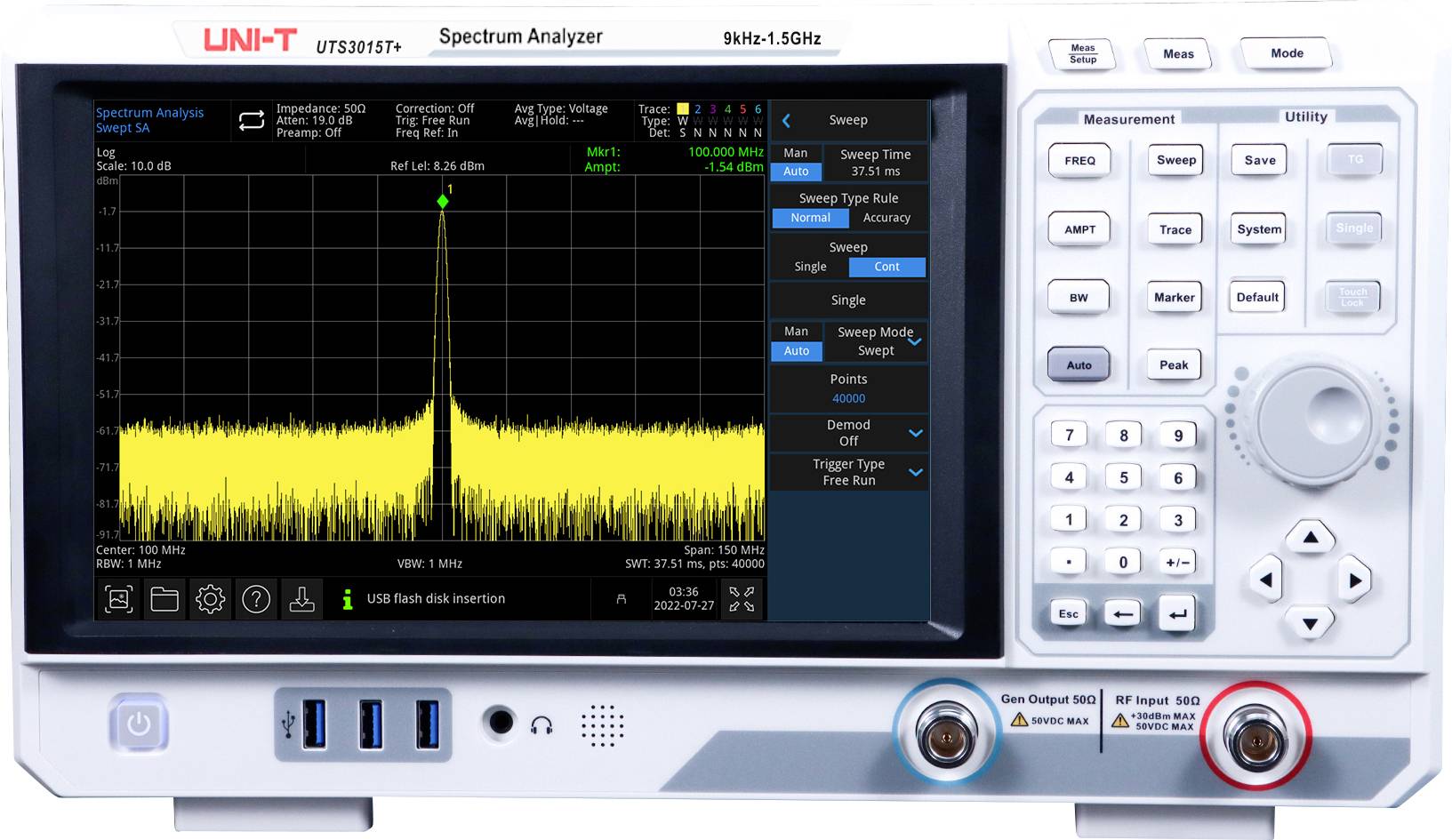 Analizator widma Uni-T UTS3015T+ - obrazek 1