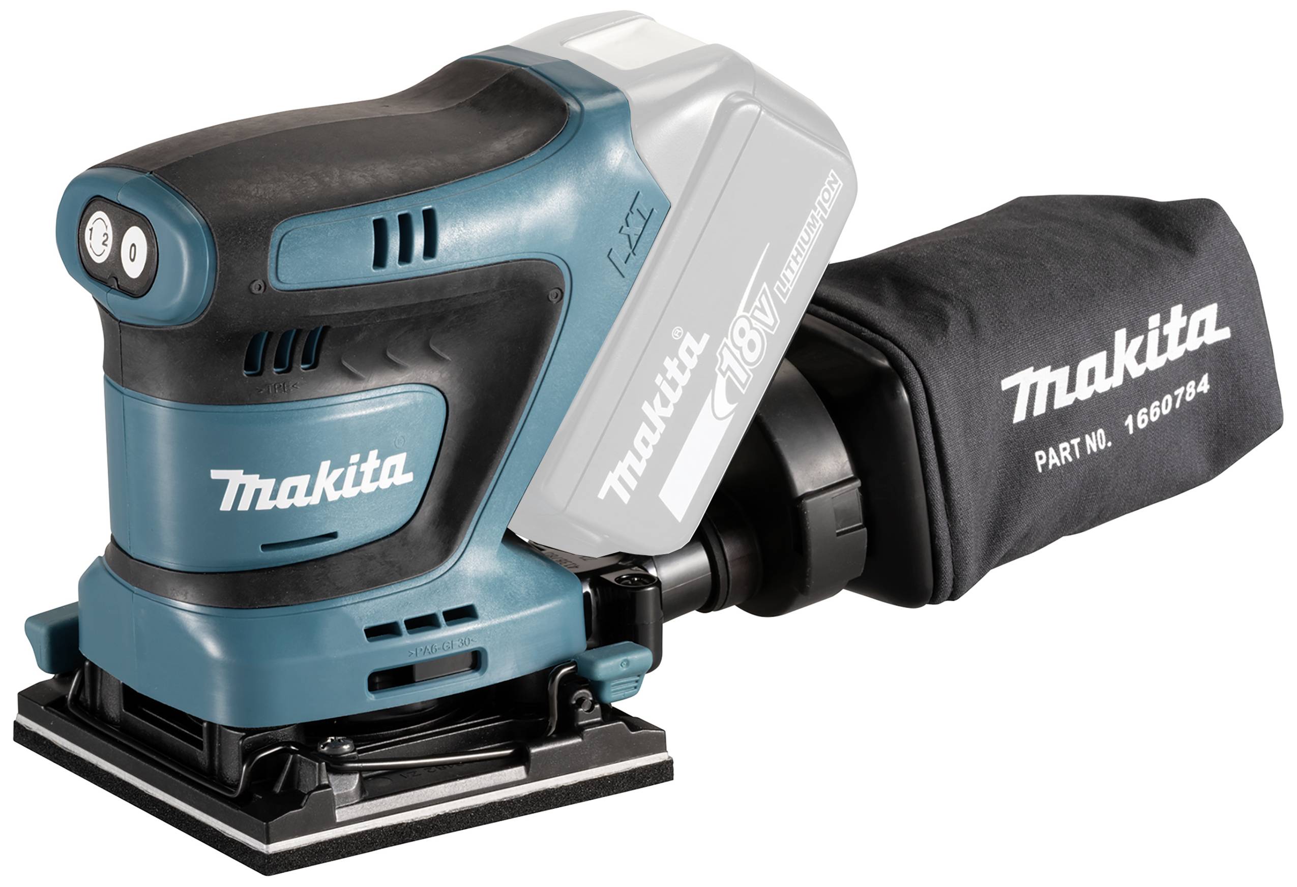 Makita MAKDBO480Z DBO480Z Szlifierka oscylacyjna akumulatorowa bez akumulatora 18 V 102 x 112 mm - obrazek 1