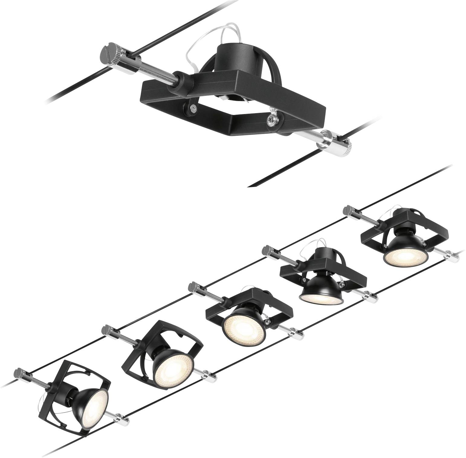 Kompletny system kablowy Paulmann Wire Systems 94434 GU5.3 czarny (matowy), chrom - obrazek 1