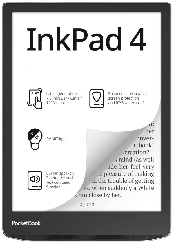 Czytnik eBook PocketBook InkPad 4 19.8 cm (7.8 cal) Srebrny pył gwiezdny