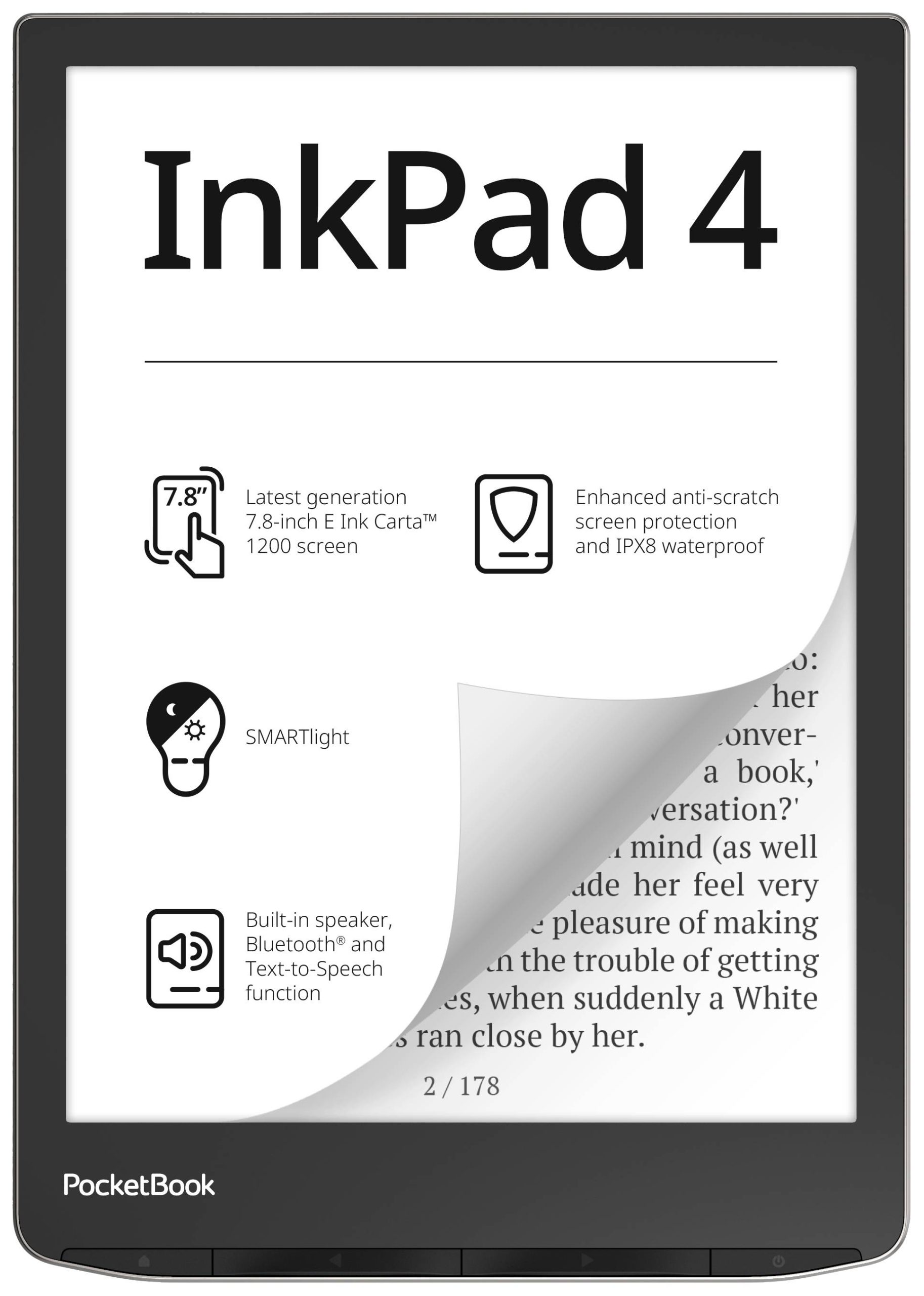 Czytnik eBook PocketBook InkPad 4 19.8 cm (7.8 cal) Srebrny pył gwiezdny - obrazek 1