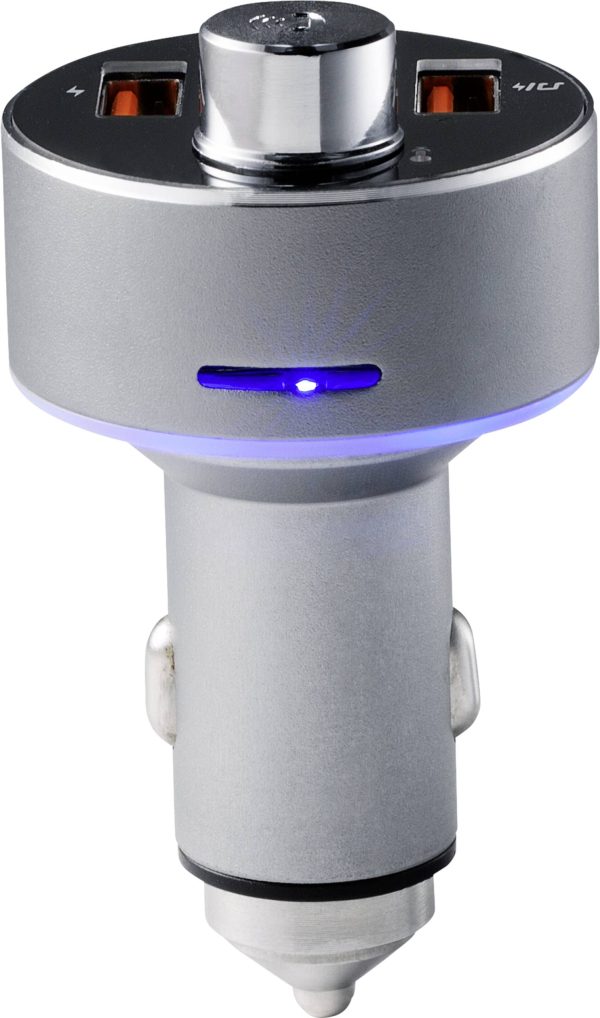 Renkforce RF-CAR-100 Transmiter FM Bluetooth zawiera zestaw głośnomówiący, z gniazdem na karty, zintegrowany odtwarzacz