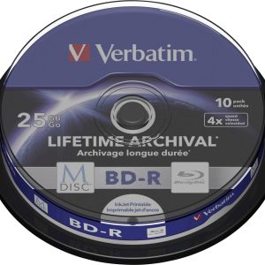 Verbatim 43825 M-Disc Blu-ray 25 GB 10 szt. futerał Możliwość nadruku Verbatim 43825 M-Disc Blu-ray 25 GB 10 szt. futerał Możliwość nadruku