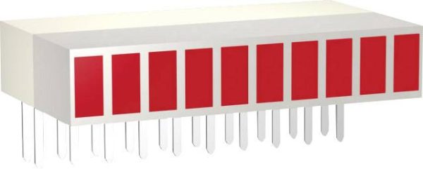 Dioda LED rzędowa 10 x czerwony (D x S x W) 25.4 x 14 x 5 mm Signal Construct ZAEW1030 ZAEW1030