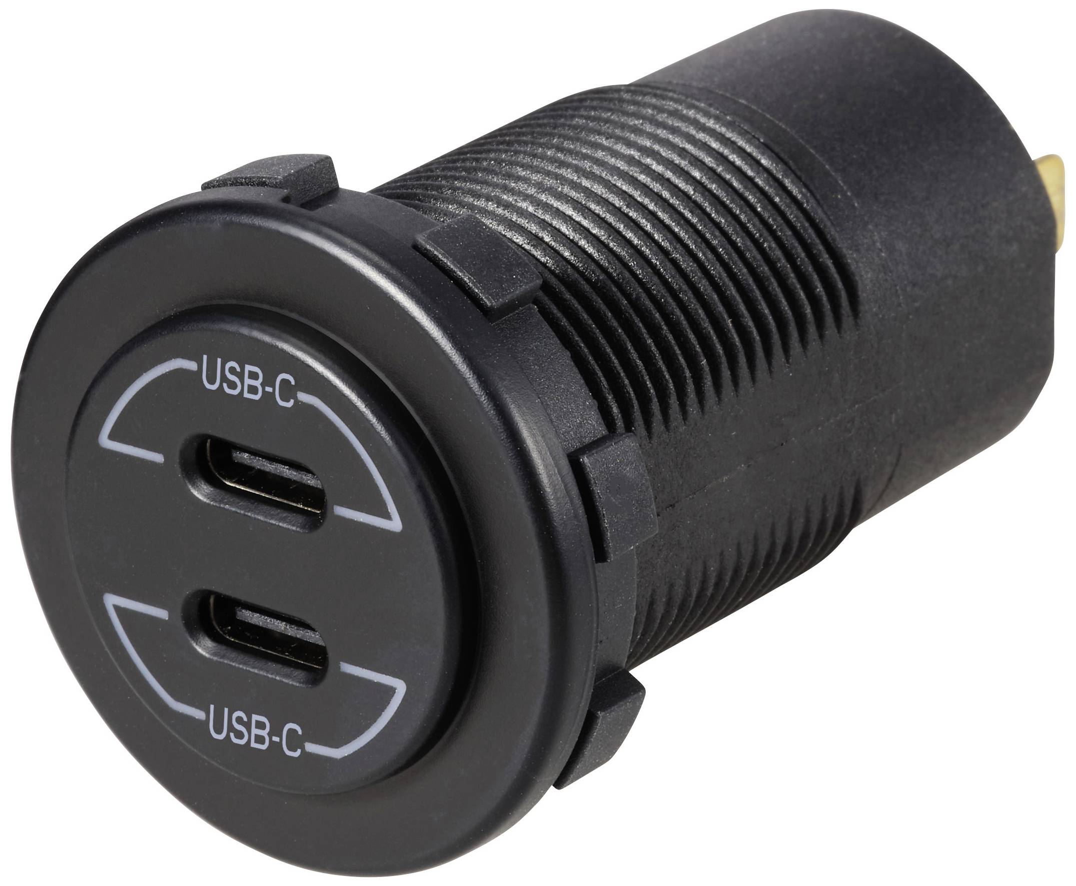 Podwójne gniazdo USB-C® 9V-30V-60W VOLTCRAFT VC-USBCx2-9-30V Obciążalność prądu maks.=3 A 12 - 24 V/DC - obrazek 1