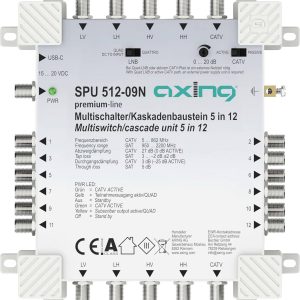 Axing SPU51209N Multiprzełącznik SAT Wejścia (multi-switch): 5 (4 sat/ 1 naziemne) Ilość uczestników: 12 Axing SPU51209N Multiprzełącznik SAT Wejścia (multi-switch): 5 (4 sat/ 1 naziemne) Ilość uczestników: 12