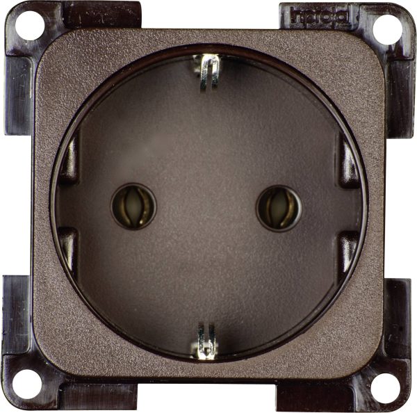 Gniazdo z uziemieniem inprojal elektrosysteme 102563, brązowy 1 szt.
