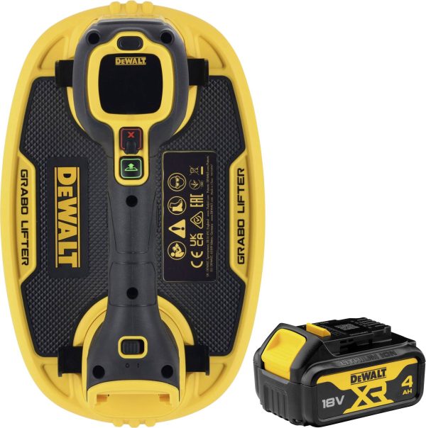 DEWALT DCE590N-XJ+DCB182-XJ Zestaw składający się z podnośnika próżniowego DEWALT (wersja podstawowa) DCE590N-XJ i akumu