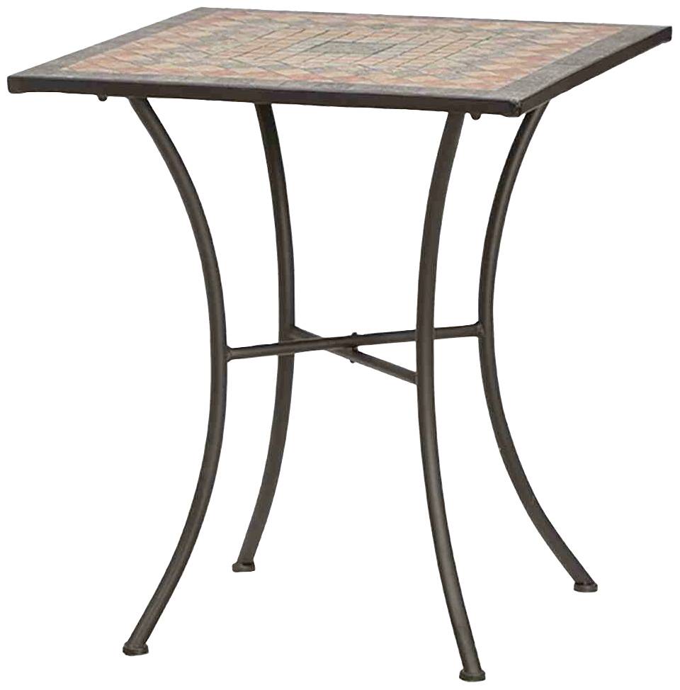 Siena Garden 380819 Stół Prato 64x64x71 cm rama stal matowa czarna, blat ceramiczny wielokolorowa mozaika o wyglądzie - obrazek 1