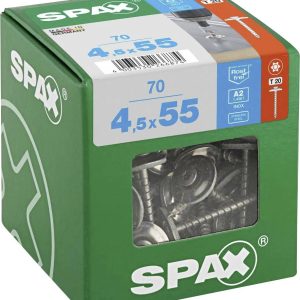 SPAX 4577000450556 Śruba blacharska 4.5 mm 55 mm T-STAR plus stal nierdzewna A2 70 szt. SPAX 4577000450556 Śruba blacharska 4.5 mm 55 mm T-STAR plus stal nierdzewna A2 70 szt.