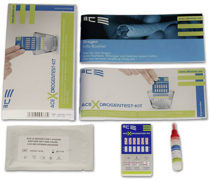 Zestaw testera narkotyków Test moczu, Test śluzu ACE Kit X 100338 Testowane narkotyki=Amfetamina, MDMA, Metaamfetamina, - obrazek 1