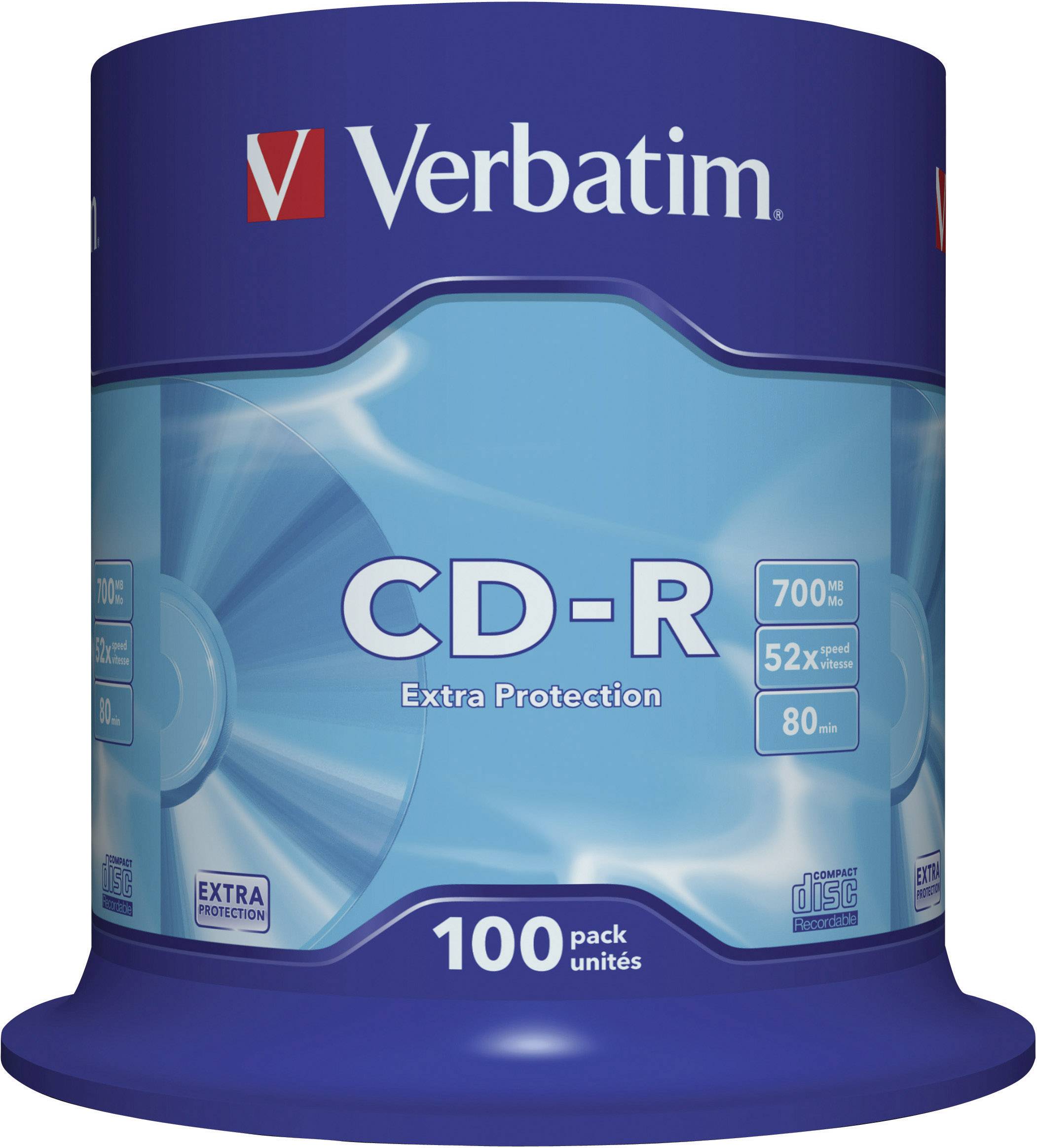 Płyta CD Verbatim, 700 MB, 80 min, zestaw 100 szt. - obrazek 1