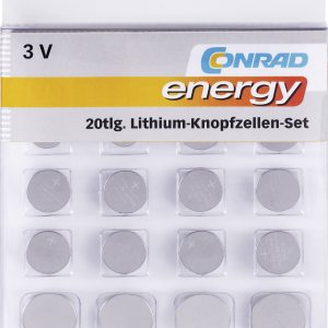 Zestaw 20 baterii guzikowych, litowych Conrad Energy Zestaw 20 baterii guzikowych, litowych Conrad Energy