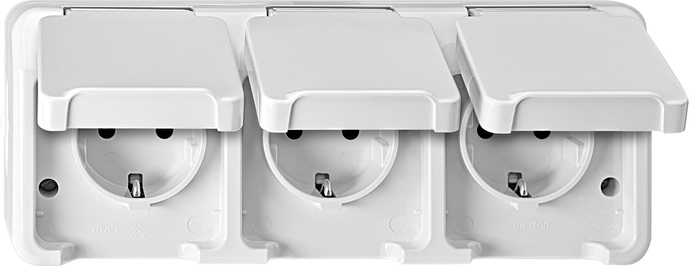 Schneider Electric 3 x Osprzęt elektroinstalacyjny do pomieszczeń wilgotnych Komplet Gniazdo sieciowe z klapką AQUASTAR - obrazek 1
