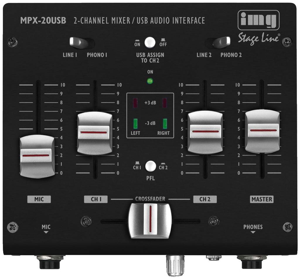 IMG Stageline MPX-20USB 3-kanałowy Mikser DJ - obrazek 1